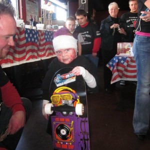 Charlie With His Skateboard